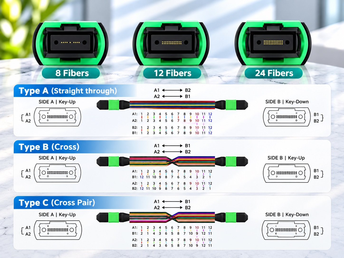 Dây nhảy quang MPO Multimode MM OM4 (MPO-MPO)