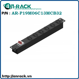 Thanh nguồn PDU 06 cổng C13 có atomat AR-P19M06C13MCB32