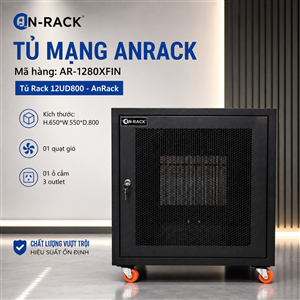 Tủ Mạng, Tủ Rack 12U sâu 800 màu GHI, TRẮNG, ĐEN, hiệu AnRack, mã AR-1280XFIN