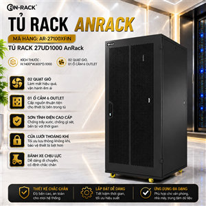 Tủ Rack 27U sâu D1000 hiệu AnRack, mã AR-27100XFIN
