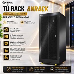 Tủ Rack 27U sâu D600 hiệu AnRack, mã AR-2760XFIN