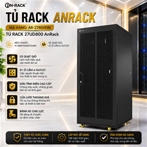 Tủ Rack 27U sâu D800 hiệu AnRack, mã  AR-2780XFIN